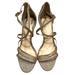 Jessica Simpson Shoes | Jessica Simpson Size 8.5 Callyia Champagne Sparkly Strappy Wedge Party Heel | Color: Gold | Size: 8.5