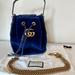 Gucci Bags | Brand New Authentic Gucci Gg Marmont Velvet Bucket Bag Blue | Color: Blue/Gold | Size: Os