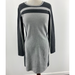 Athleta Dresses | Athleta Black Gray Striped Wool Blend Ls Knit Sweater Midi Dress Womens Size M | Color: Black | Size: M