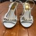 Michael Kors Shoes | Michael Kors White Sling Backs Gold Embellishment Excellent Condition | Color: Gold/White | Size: 10