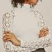 Free People Tops | Free People Off-White Seamless Ribbed Mock Neck Cutout Long Sleeved Top Sz M/L | Color: Cream/White | Size: M/L