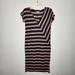 Madewell Dresses | Madewell Striped Blue Pink V Neck T Shirt Dress Size Xs | Color: Cream/Pink | Size: Xs
