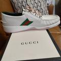 Gucci Shoes | Gucci Men14 White Casual Tennis Athletic Boat Shoe | Color: White | Size: 14