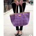 Kate Spade Bags | Kate Spade Harmony Tote Bag Pebbled Leather Ace Of Spades Print Purse Purple Tan | Color: Purple/Tan | Size: Os