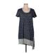 Mod-O-Doc Casual Dress - Mini Scoop Neck Short sleeves: Gray Color Block Dresses - Women's Size X-Large