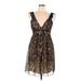 Fire Los Angeles Casual Dress: Brown Leopard Print Dresses - Women's Size Large