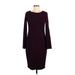 Calvin Klein Casual Dress - Sheath: Burgundy Solid Dresses - Women's Size 6
