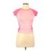 Skechers Active T-Shirt: Pink Color Block Activewear - Women's Size 10