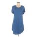 Fresh Laundry Casual Dress - Shift Scoop Neck Short sleeves: Blue Print Dresses - Women's Size Medium