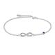 Infinity Ankle Bracelet for Women, 925 Sterling Silver Charm Adjustable Anklet (I-simulated sapphire_September Birthstone)