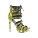 Paper Fox Heels: Gladiator Stiletto Cocktail Party Yellow Snake Print Shoes - Women's Size 6 - Open Toe