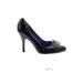 Sam Edelman Heels: Pumps Stiletto Cocktail Party Black Print Shoes - Women's Size 7 - Almond Toe