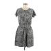 Old Navy Casual Dress - Mini: Gray Leopard Print Dresses - Women's Size Medium