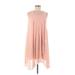 BCBGeneration Casual Dress - Mini Scoop Neck Sleeveless: Pink Solid Dresses - Women's Size Medium