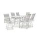 Winston Aspen Sling 7 Piece Balcony Set w/ 6 High-Back Swivel Stools & Rectangular Outdoor Table Metal in White | 65 W x 36.75 D in | Wayfair