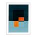 Corrigan Studio® Below the Deep by David Grey - Single Picture Frame Painting Metal in Black/Blue/Orange | 40 H x 30 W x 2.5 D in | Wayfair