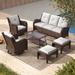 Lark Manor™ Alejah 4 Piece Rattan Sofa Seating Group w/ Cushions in Brown | Outdoor Furniture | Wayfair DA4BF1AC0EB84BCE97B08146FB8CD6AF