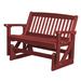 Wildridge Outdoor Gliding Polywood Chair in Red/Brown | 33.5 H x 49 W x 38 D in | Wayfair LCC-207-cardinal red