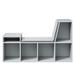 Isabelle & Max™ Linlin 24.8" H X 43.3" W Reading Nook Organizer w/ Seat Cushion, 6 en Corner Storage Shelf Book Nook in Gray | Wayfair