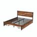 17 Stories Starnisha Bed Frame w/ 4 Drawers, Platform Bed w/ Storage, No Box Spring Needed in Black/Brown | 39.3 H x 62.1 W x 82.4 D in | Wayfair