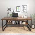 17 Stories Solveigh Rectangle Writing Desk Wood/Metal in Black/Brown | 29.53 H x 55.12 W x 27.56 D in | Wayfair CB7A1A4B75BA45C4A345816BC6C38F31