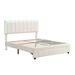 Ivy Bronx Keali Platform Bed w/ LED Lights Upholstered/Faux leather in White | 45.7 H x 64.2 W x 82.7 D in | Wayfair