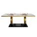 Everly Quinn Ylani Rectangular 35.4" W Dining Table Metal in Black/White/Yellow | 29.9 H x 63 W x 35.4 D in | Wayfair