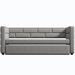 Latitude Run® Hament Twin Daybed w/ Trundle Upholstered in Brown/Gray | 33.4 H x 42.5 W x 85.5 D in | Wayfair 4B726ED8B07742F5BC1471C1AC5E71FB