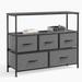 Rebrilliant Milzie 5 Drawer Storage Dresser Metal/Fabric in Gray | 30.7 H x 39.4 W x 11.8 D in | Wayfair 7B1FC442F21E45C6B9E278C4C770767D