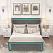 Ivy Bronx Kayzlyn Upholstered Platform Bed Upholstered in Gray | 52.5 H x 80 W x 85.8 D in | Wayfair 38B3167E465C457C83F3C672AB93E38E