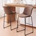 17 Stories Counter Stools Set Of 2, 27.56 Inch Counter Height Bar Stools, Faux Leather Counter Stools w/ Metal Legs & Soft Backrest | Wayfair