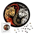 Yin Composer-Puzzle en bois double tigre pour enfants et adultes pièces de puzzle en forme