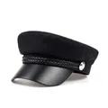 Casquettes militaires noires pour hommes et femmes chapeaux de marin béret pour dames casquette