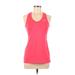 FILA Active Tank Top: Pink Solid Activewear - Women's Size Medium