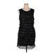 Jessica Simpson Casual Dress - Mini Crew Neck Sleeveless: Black Print Dresses - New - Women's Size 14