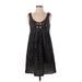 Weston Wear Casual Dress - Mini Scoop Neck Sleeveless: Black Print Dresses - Women's Size Small