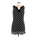 White House Black Market Casual Dress - Shift V-Neck Sleeveless: Black Dresses - Women's Size Large