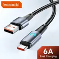 Toocki 6A USB Tipo C Cavo 100W Caricatore di ricarica rapida Cavo dati USB C Cavo TypeC per Xiaomi POCO F4 Samsung Huawei Realme OPPO