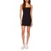 Square Neck Rib Knit Minidress