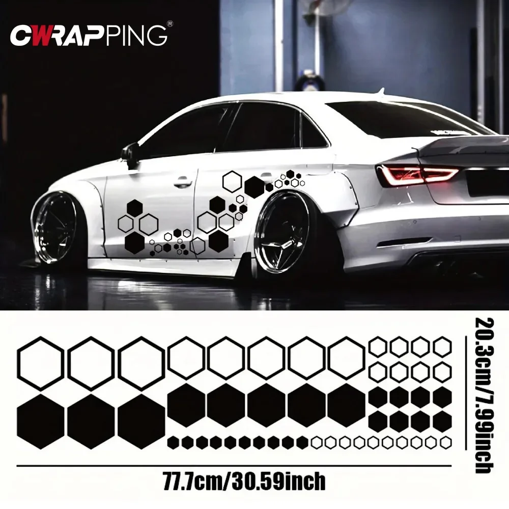 Adesivi per portiere auto Decalcomanie a nido d'ape esagonali in vinile Adesivi per tuning carrozzeria auto per accessori per decalcomanie per tuning a nido d'ape per auto universali
