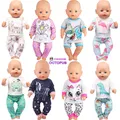 Vestiti per bambole pigiama per 43cm Baby New Born & American 18 pollici Girl Doll Unicorn Shark