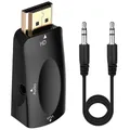 Adattatore cavo compatibile HDMI a VGA Convertitore maschio a femmina Jack da 3,5 mm Audio video 1080P per PC portatile a proiettore Displayer