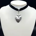 Gothic dunkle Dornen Herz Anhänger Halskette Schmuck Design Kreuz Samt Halsketten für Frauen Männer