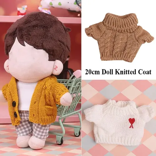 20cm Puppen mode Strick mantel Kleidung Outfits Winter warme Pullover Tops Puppen socken für Idol