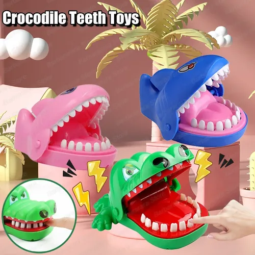 Neue 7 Stück Kinder Krokodil Zähne Spielzeug Krokodil beißen Finger Trick Spielzeug Zahnarzt Spiele