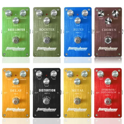 AROMA Gitarreneffektpedal True Bypass Distortion/Digital Delay/Chorus/Bass Limiter/Booster/Blues/Metal/Overdrive Distortion