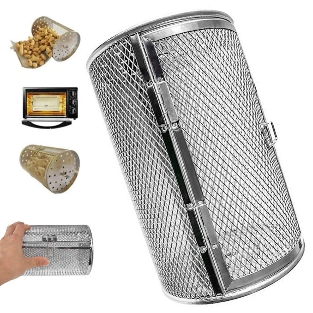 Edelstahl Rotis serie Grill korb Ofen runder Rack Korb hitze beständiger Küchen grill Röster Luft fritte use Rack zum Backen Image