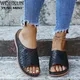 Sommer Frauen Keils andalen Premium ortho pä dische offene Zehen Sandalen Vintage Anti-Rutsch-Leder