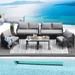 NICESOUL Grey Rope Patio Furniture Sectional Conversation Sofa Set with Coffee Table Large Size Outdoor Furniture Set for Backyard Deck Balcony (8 Pcs)