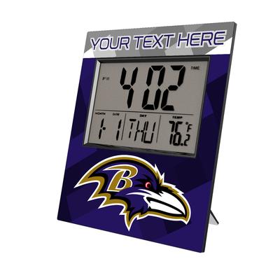 Keyscaper Baltimore Ravens Color Block Personalized Digital Desk Clock